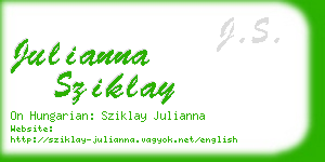 julianna sziklay business card